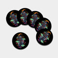 Ninja Warrior Print Leather Coaster Set