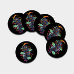 Ninja Warrior Print Leather Coaster Set