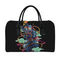Ninja Warrior Print Leather Duffel Bag