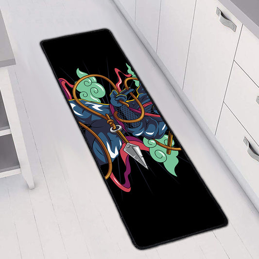 Ninja Warrior Print Long Kitchen Mat