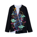 Ninja Warrior Print Long Sleeve Short Coat