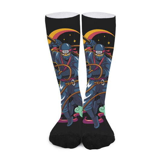 Ninja Warrior Print Long Socks