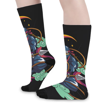 Ninja Warrior Print Long Socks