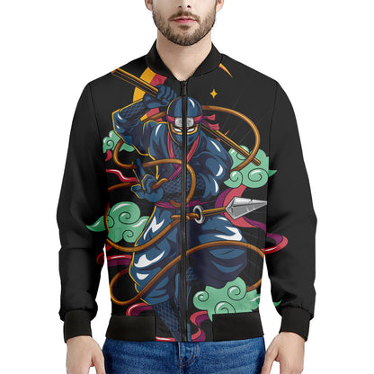 Ninja Warrior Print Men's Bomber Jacket