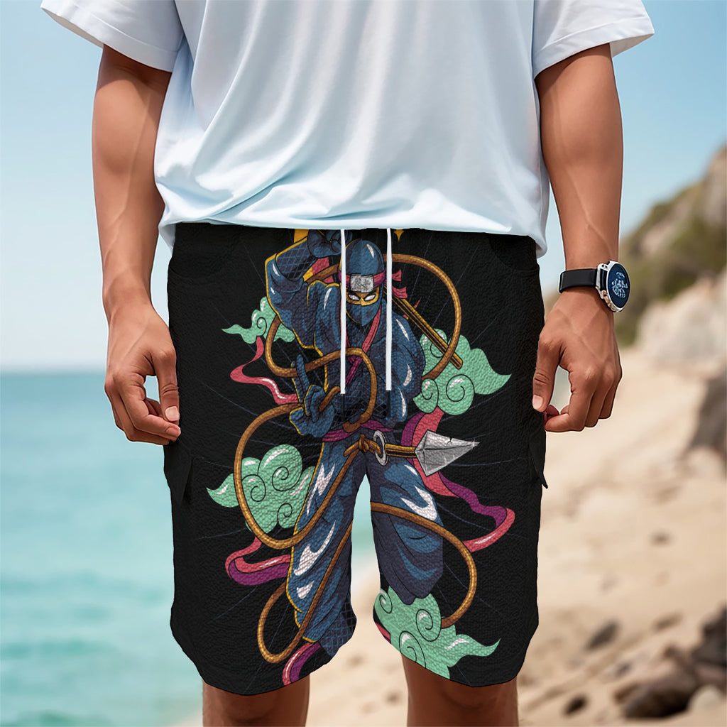 Ninja Warrior Print Men's Cargo Shorts