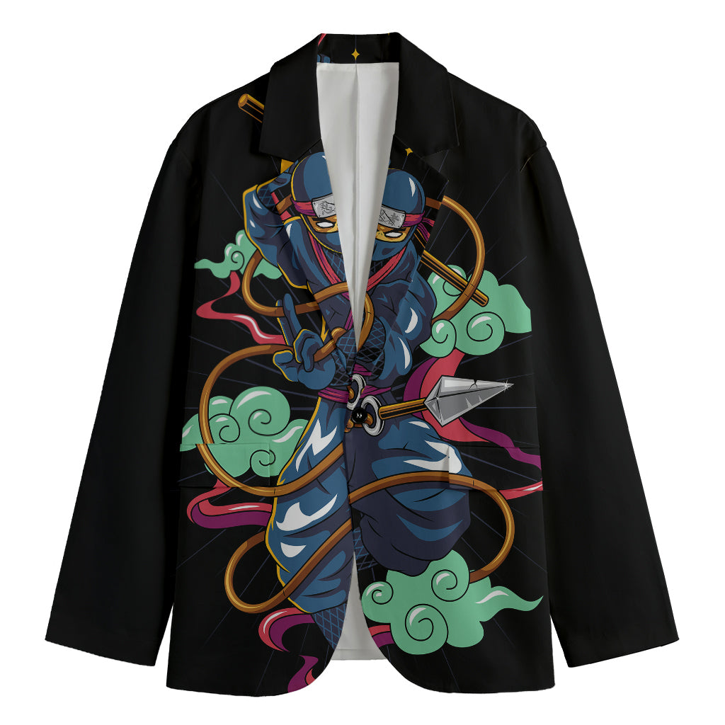 Ninja Warrior Print Men's Cotton Blazer