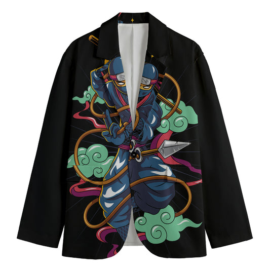 Ninja Warrior Print Men's Cotton Blazer
