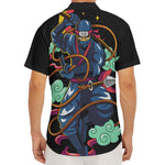 Ninja Warrior Print Men's Deep V-Neck Shirt