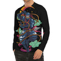 Ninja Warrior Print Men's Long Sleeve Rash Guard