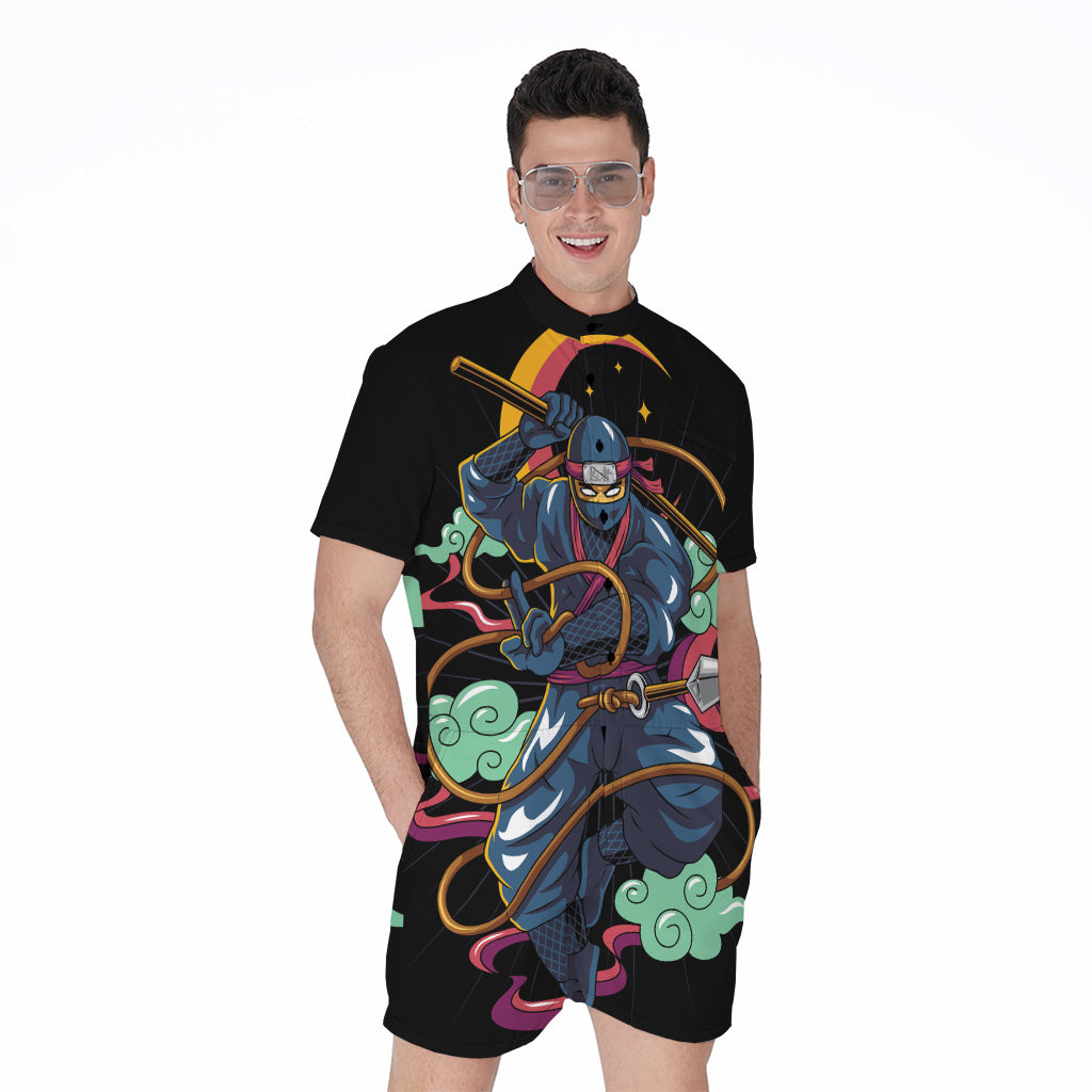 Ninja Warrior Print Men's Rompers