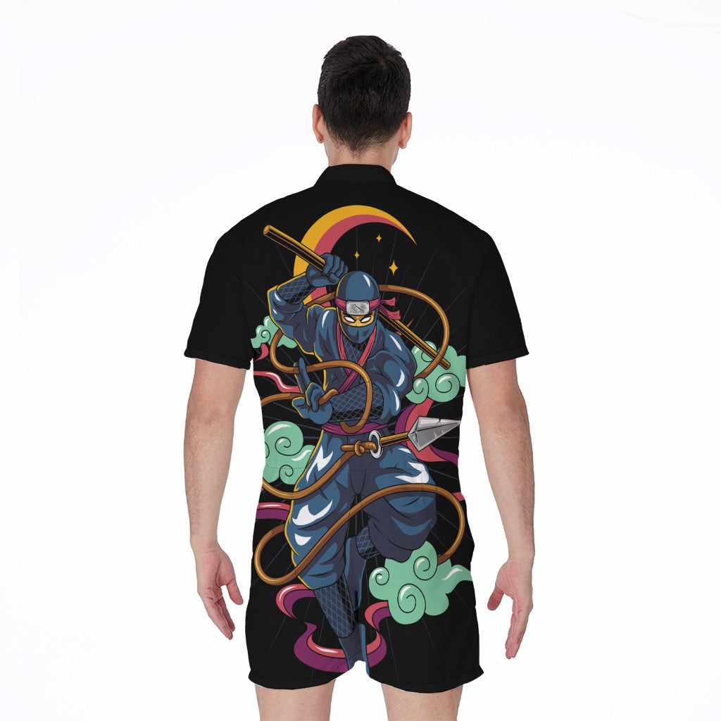 Ninja Warrior Print Men's Rompers