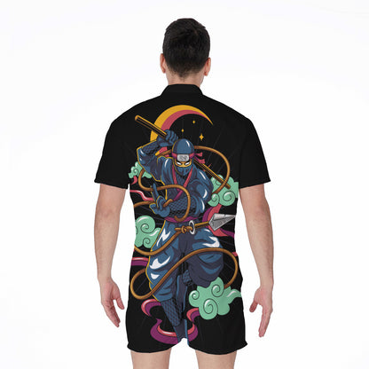 Ninja Warrior Print Men's Rompers