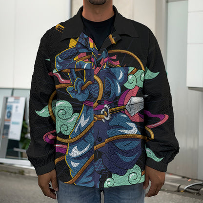 Ninja Warrior Print Men's Shirt Jacket