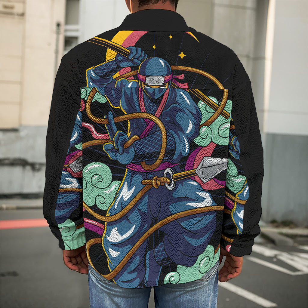 Ninja Warrior Print Men's Shirt Jacket