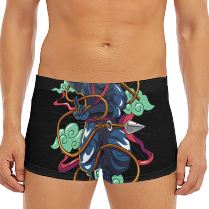 Ninja Warrior Print Men's Short Boxer Briefs