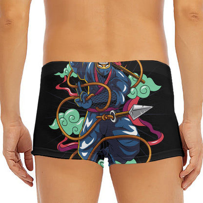 Ninja Warrior Print Men's Short Boxer Briefs