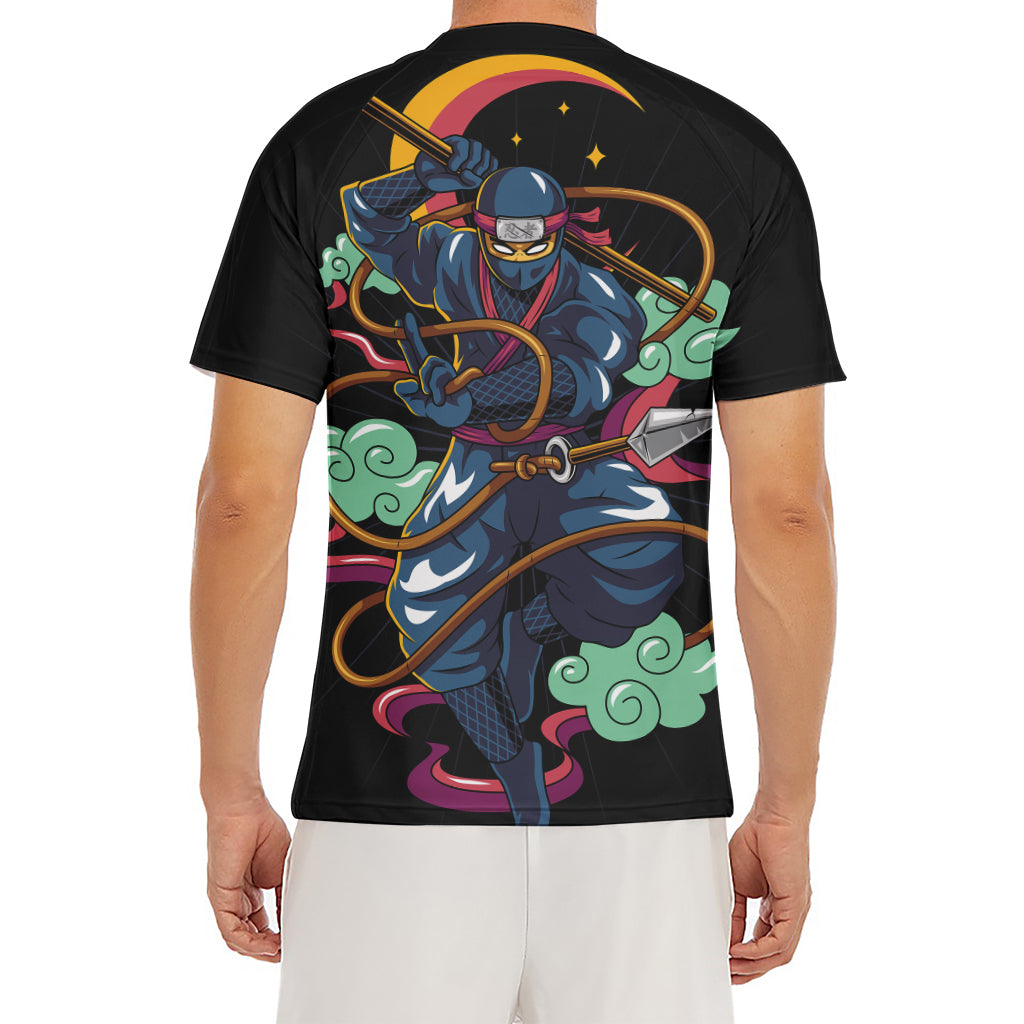 Ninja Warrior Print Men's Short Sleeve Rash Guard