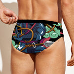 Ninja Warrior Print Men's Swim Briefs