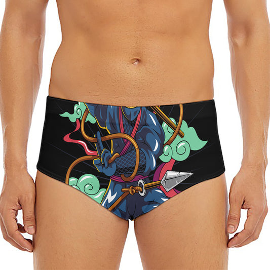 Ninja Warrior Print Men's Triangle Swim Briefs