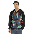 Ninja Warrior Print Men's Velvet Pullover Hoodie