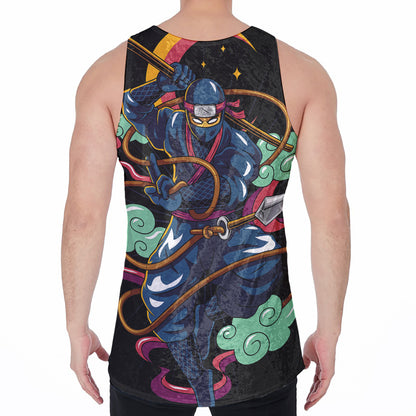 Ninja Warrior Print Men's Velvet Tank Top