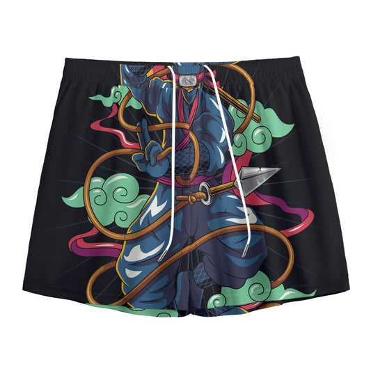 Ninja Warrior Print Mesh Shorts