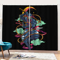 Ninja Warrior Print Pencil Pleat Curtains