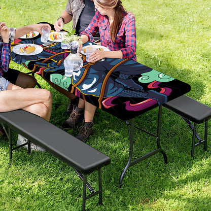 Ninja Warrior Print Picnic Table Cover