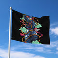Ninja Warrior Print Polyester Flag