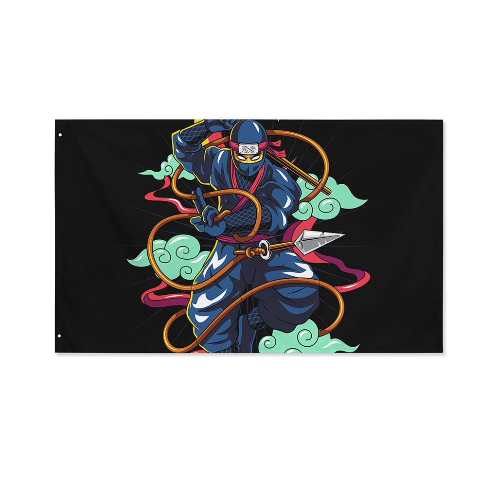 Ninja Warrior Print Polyester Flag