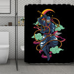 Ninja Warrior Print Polyester Shower Curtain
