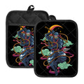 Ninja Warrior Print Pot Holders With Pocket