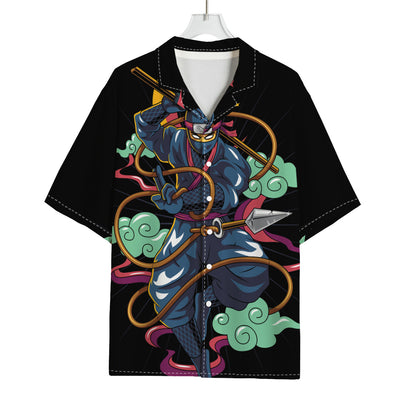 Ninja Warrior Print Rayon Hawaiian Shirt