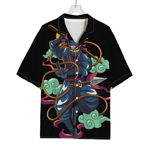 Ninja Warrior Print Rayon Hawaiian Shirt