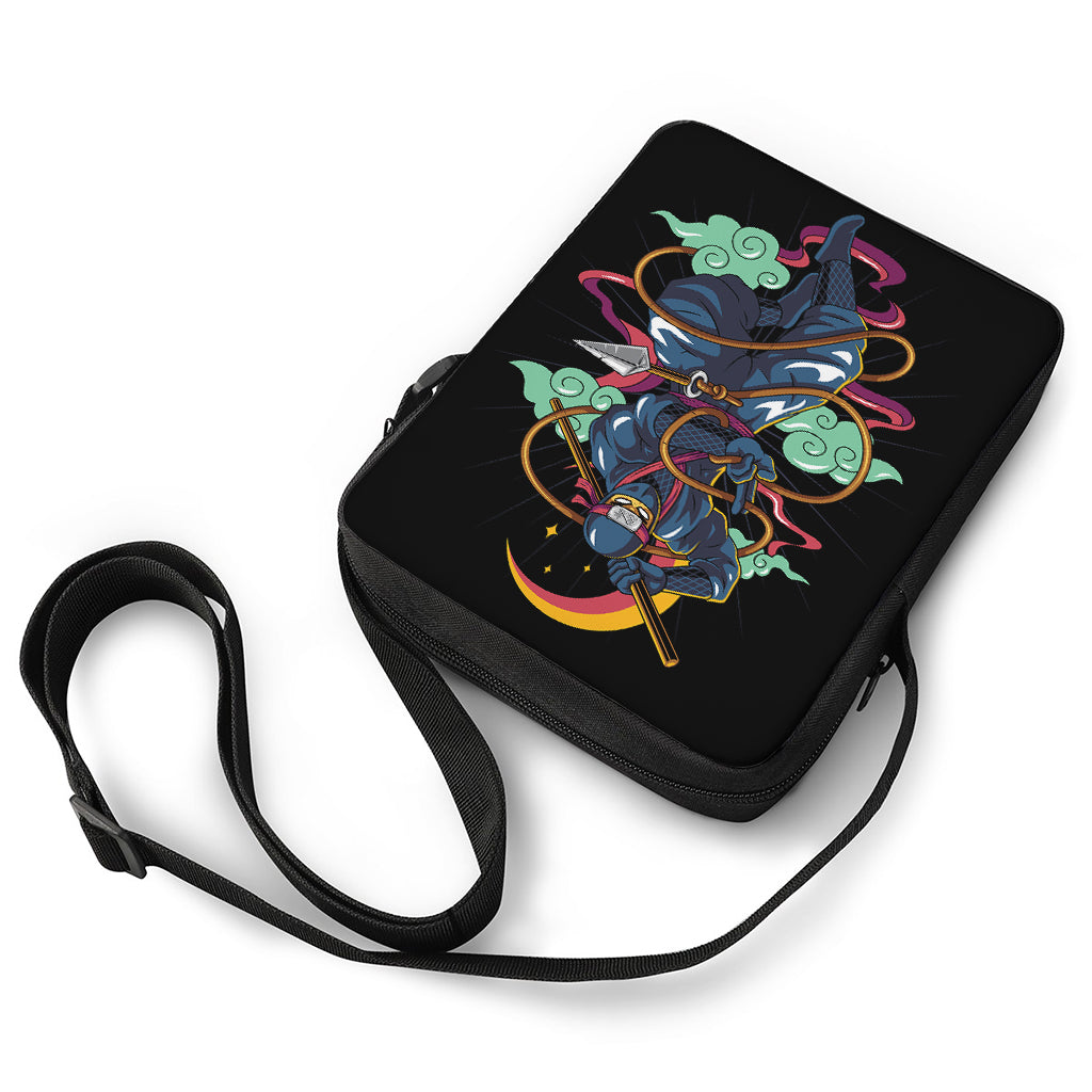Ninja Warrior Print Rectangular Crossbody Bag