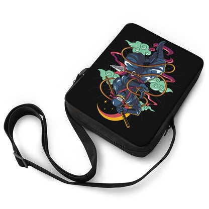 Ninja Warrior Print Rectangular Crossbody Bag
