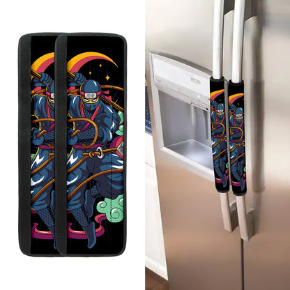 Ninja Warrior Print Refrigerator Handle Covers