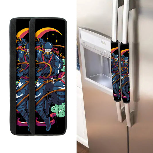 Ninja Warrior Print Refrigerator Handle Covers