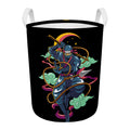 Ninja Warrior Print Round Laundry Basket