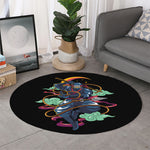 Ninja Warrior Print Round Rug