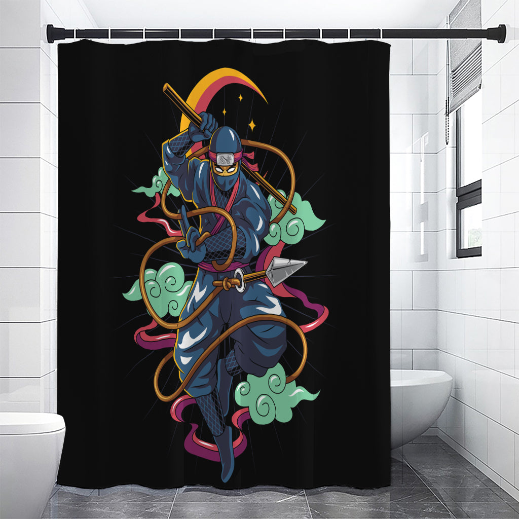 Ninja Warrior Print Shower Curtain