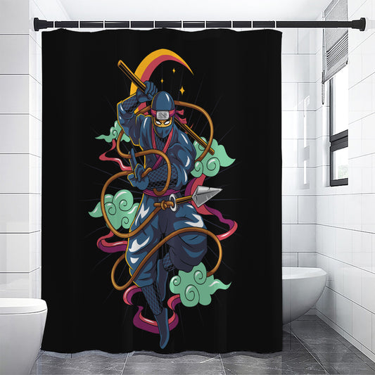 Ninja Warrior Print Shower Curtain