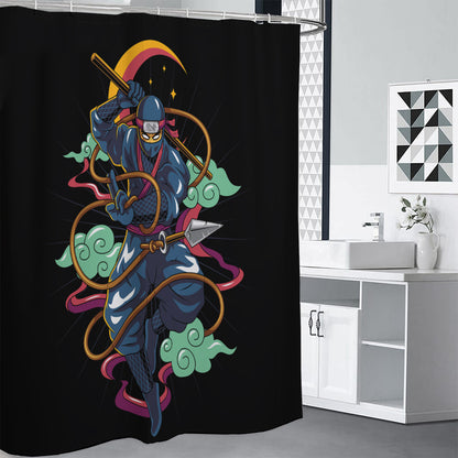 Ninja Warrior Print Shower Curtain