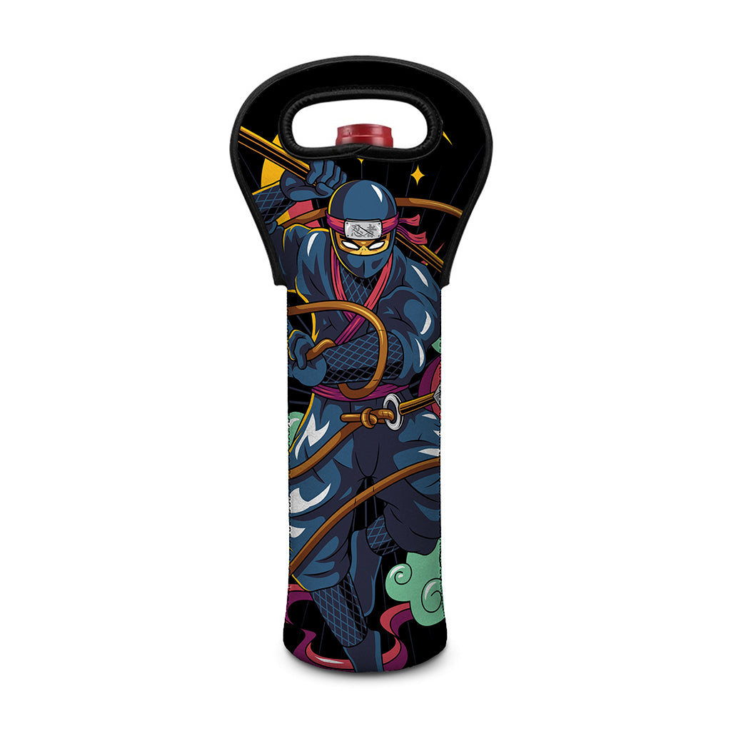 Ninja Warrior Print Single Neoprene Wine Tote