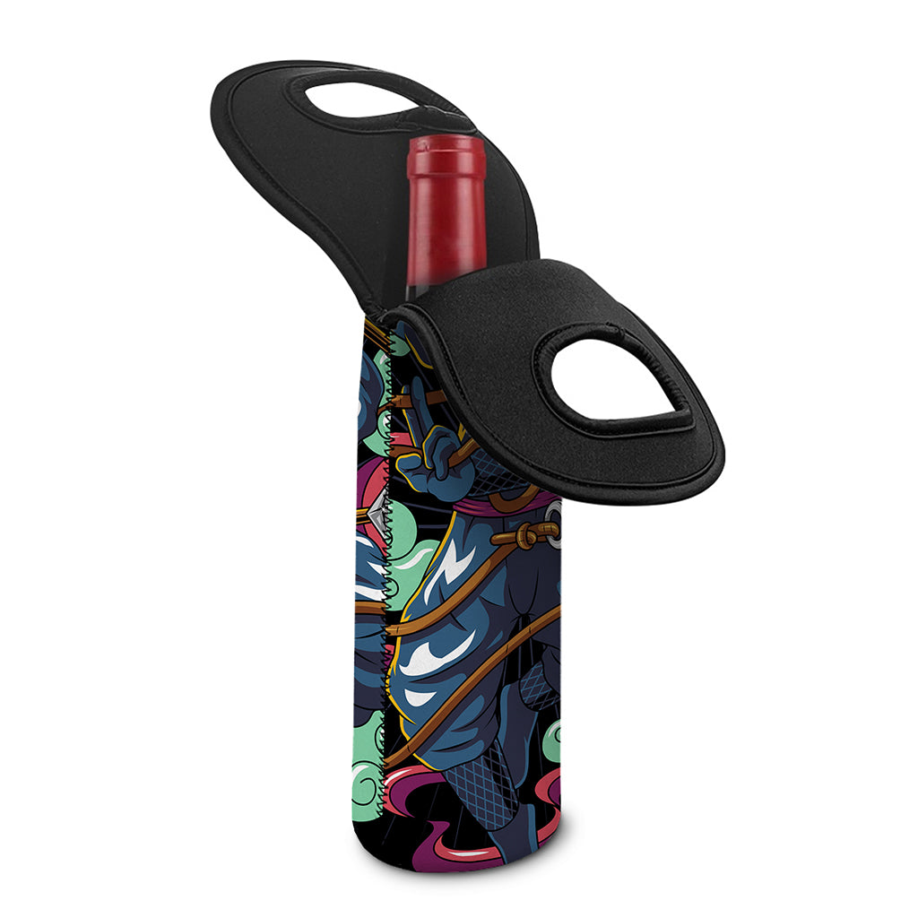 Ninja Warrior Print Single Neoprene Wine Tote
