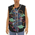 Ninja Warrior Print Sleeveless Baseball Jersey
