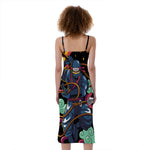 Ninja Warrior Print Slim Fit Midi Cami Dress