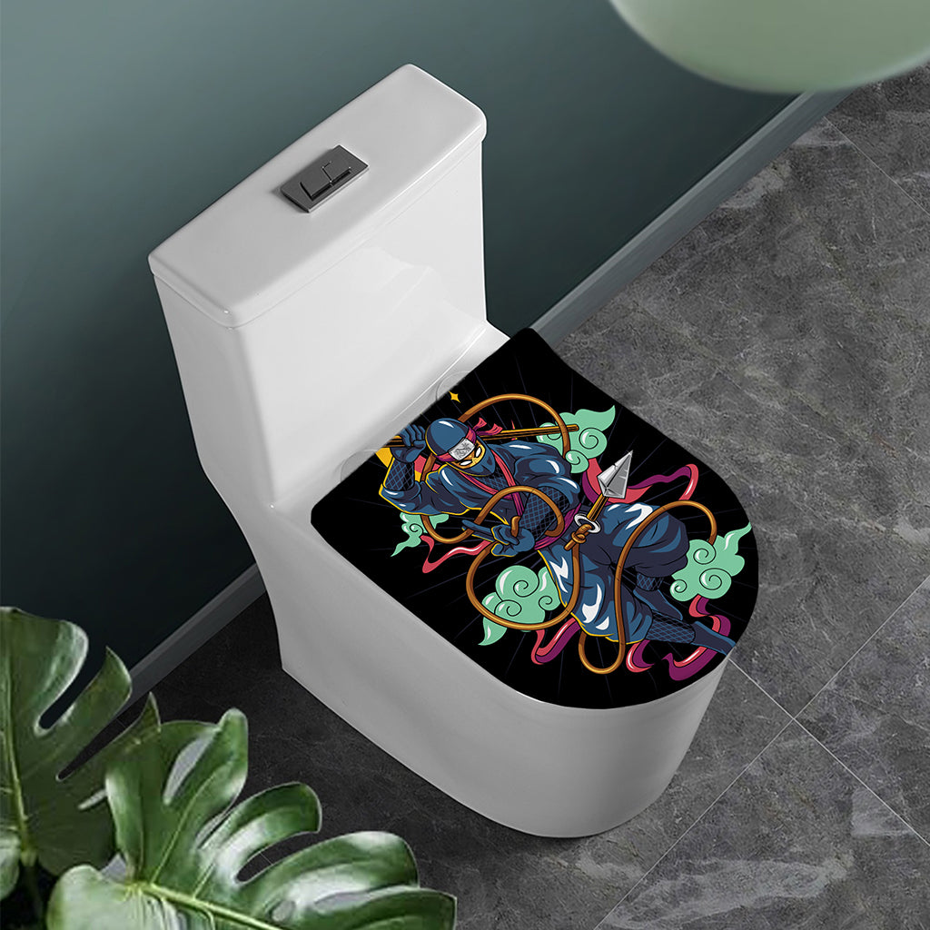 Ninja Warrior Print Toilet Lid Cover