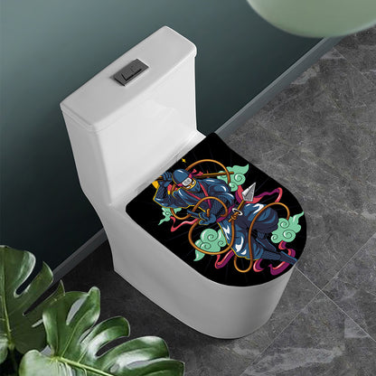 Ninja Warrior Print Toilet Lid Cover