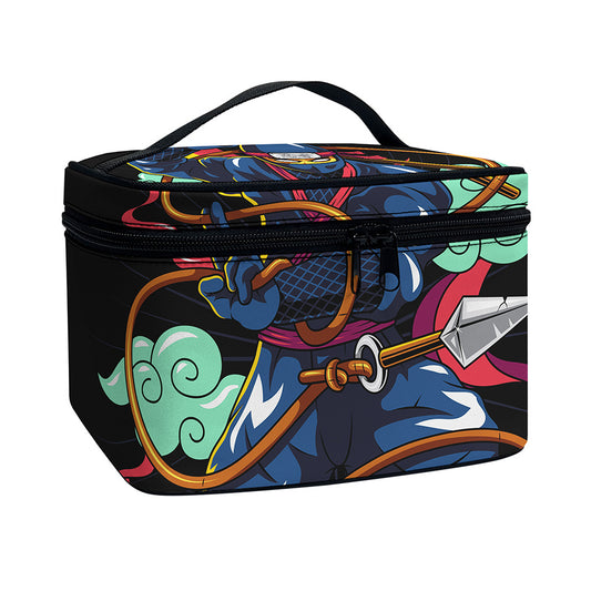 Ninja Warrior Print Travel Makeup Bag